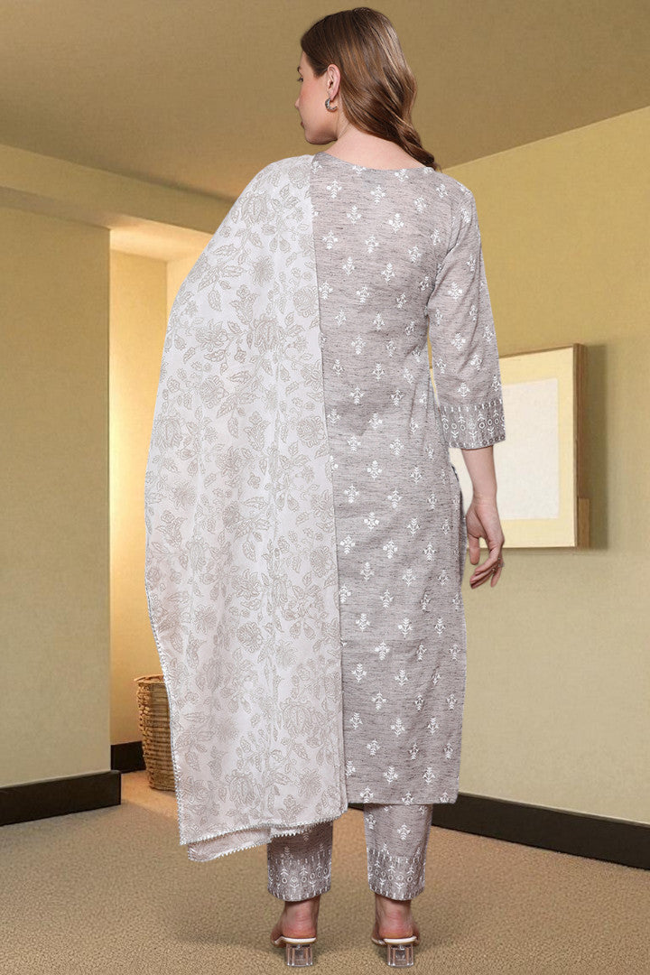 Casual Ethnic Straight Kurta Set With Dupatta