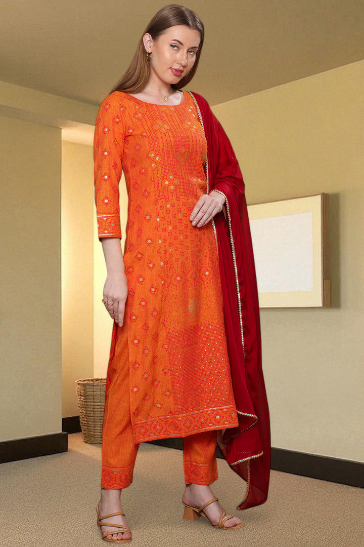 Casual Ethnic Straight Kurta Set With Dupatta