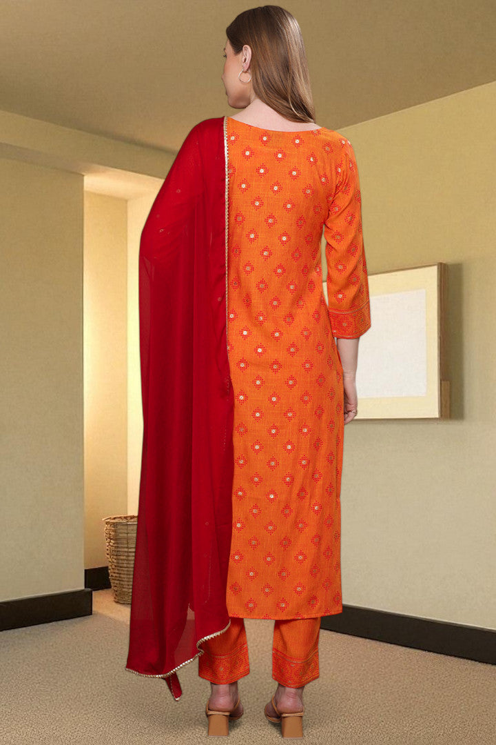 Casual Ethnic Straight Kurta Set With Dupatta