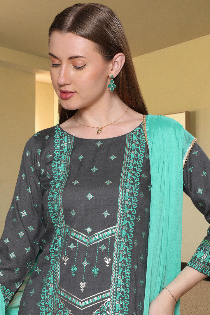 Casual Ethnic Straight Kurta Set With Dupatta