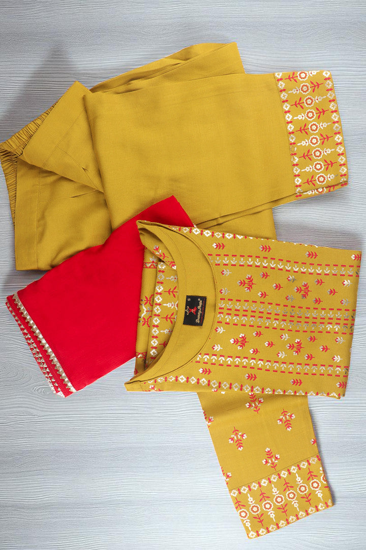 Casual Ethnic Straight Kurta Set With Dupatta