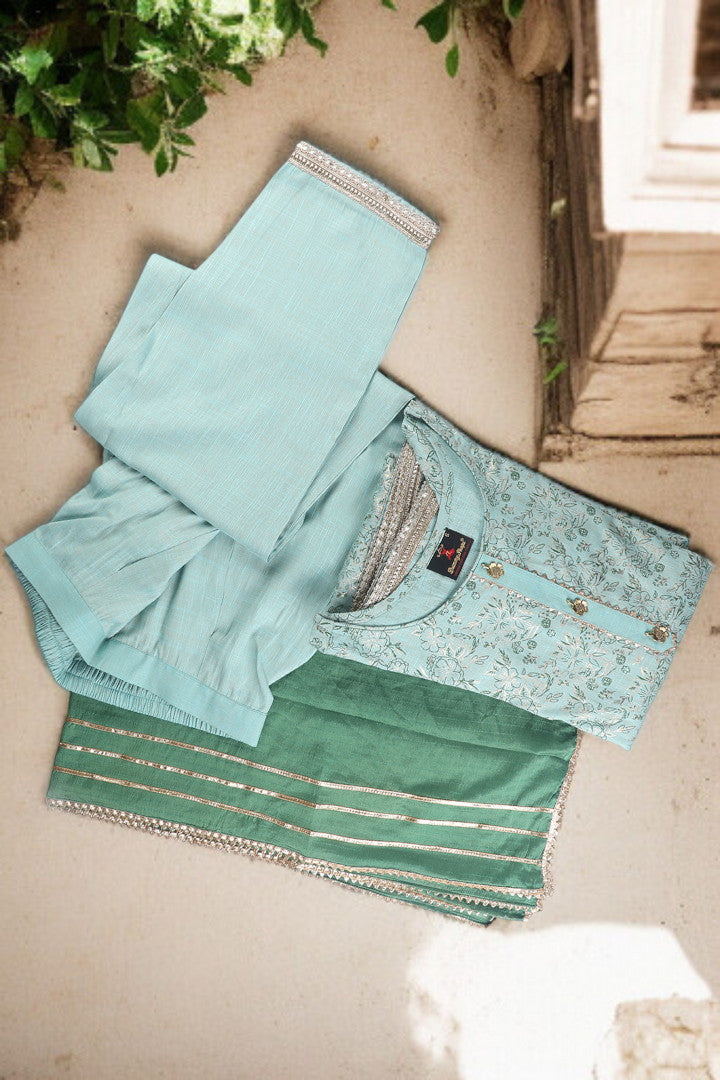 Festive Anarkali Kurta Set – Elegant Design with Dupatta