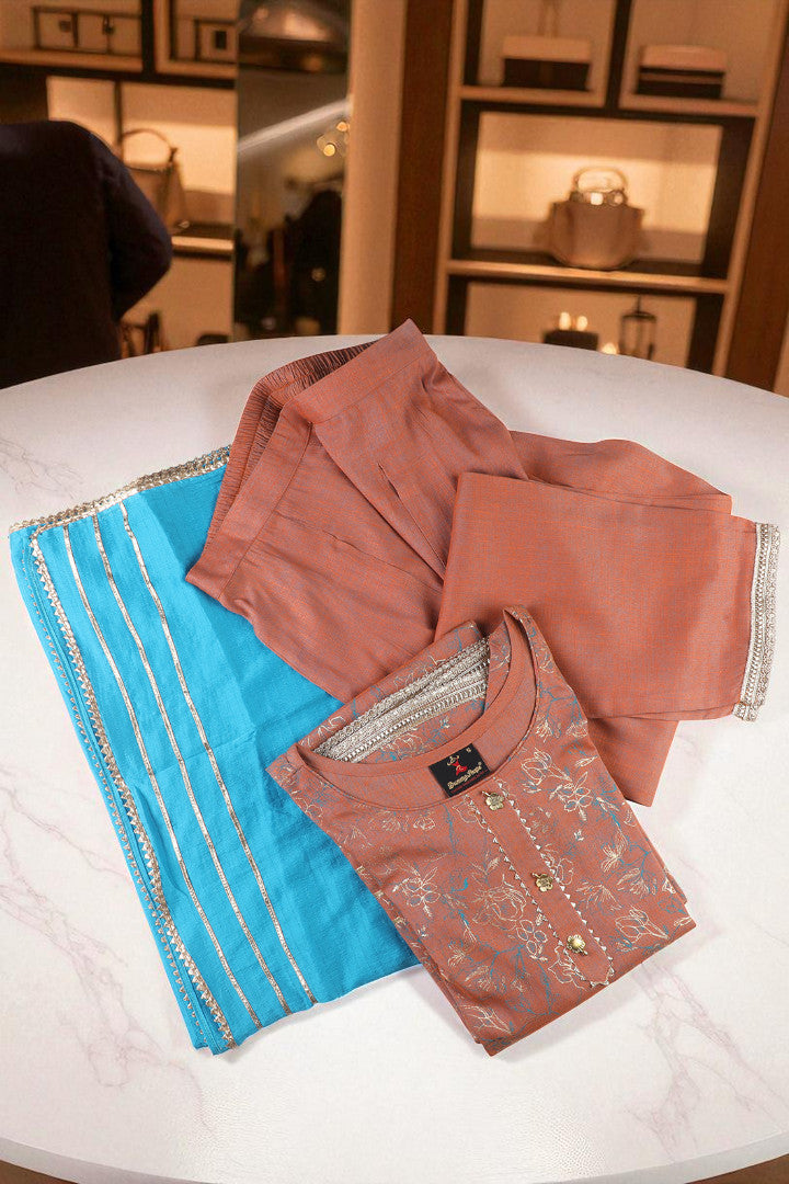 Festive Anarkali Kurta Set – Elegant Design with Dupatta