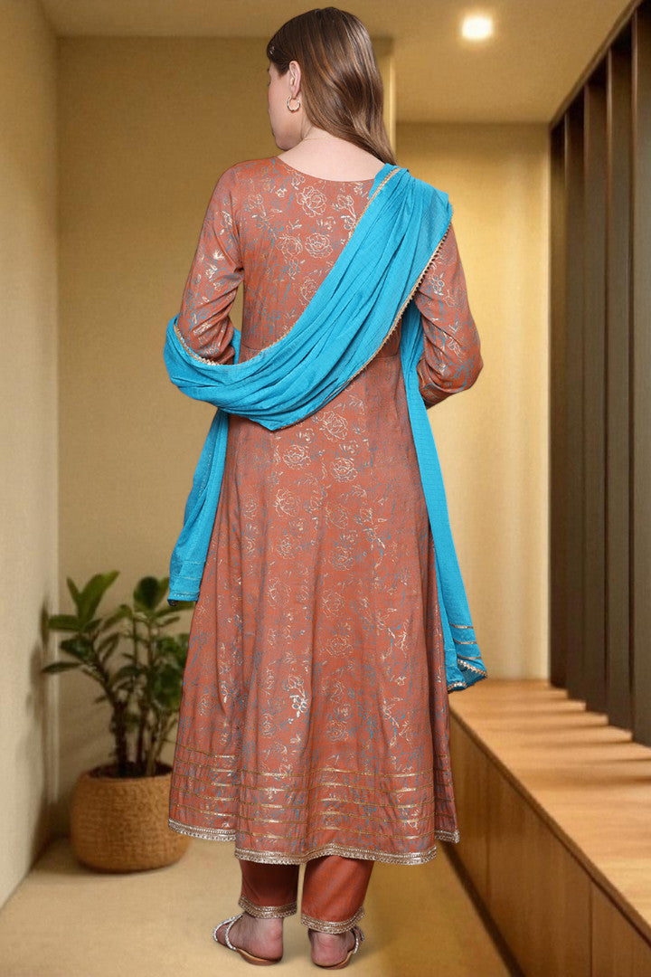 Festive Anarkali Kurta Set – Elegant Design with Dupatta