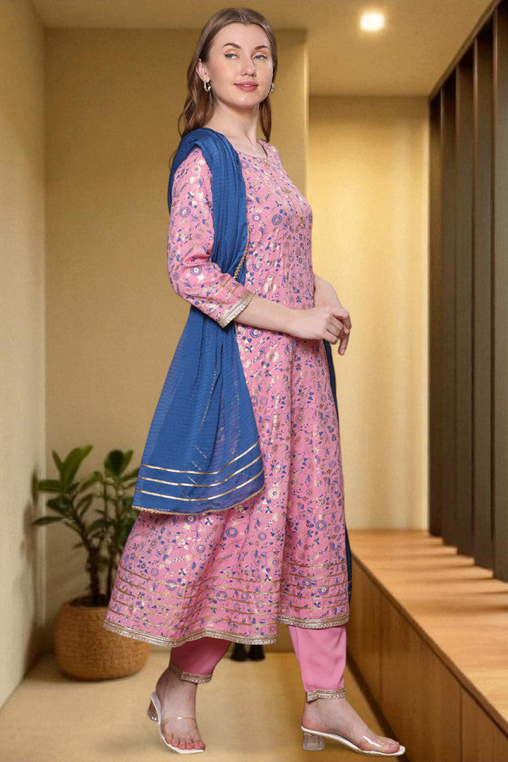 Festive Anarkali Kurta Set – Elegant Design with Dupatta