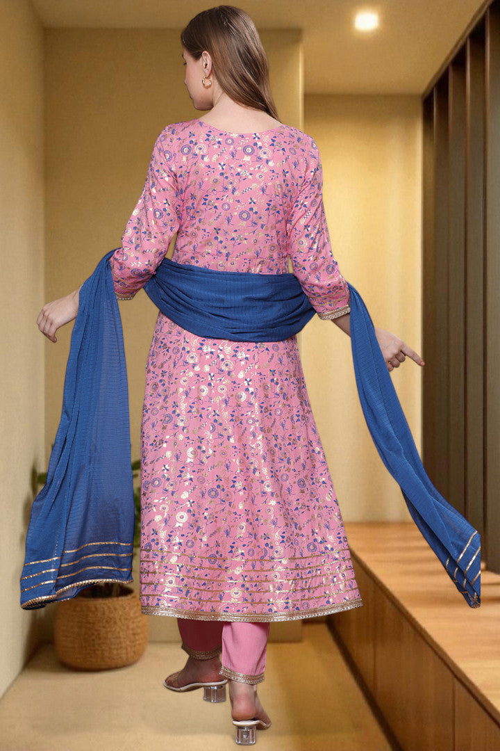 Festive Anarkali Kurta Set – Elegant Design with Dupatta