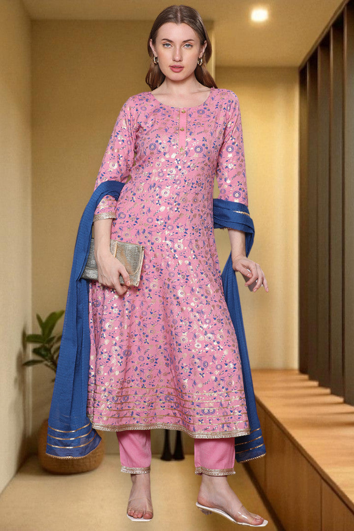Festive Anarkali Kurta Set – Elegant Design with Dupatta