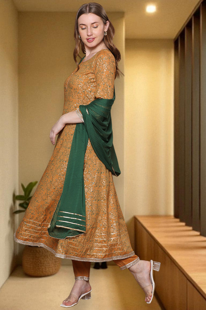 Festive Anarkali Kurta Set – Elegant Design with Dupatta