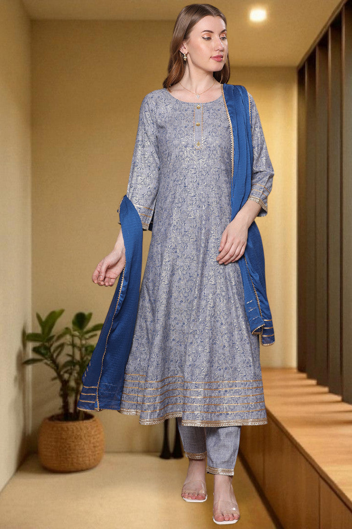 Festive Anarkali Kurta Set – Elegant Design with Dupatta