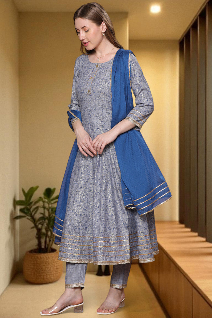 Festive Anarkali Kurta Set – Elegant Design with Dupatta