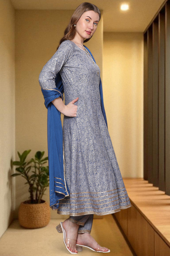 Festive Anarkali Kurta Set – Elegant Design with Dupatta