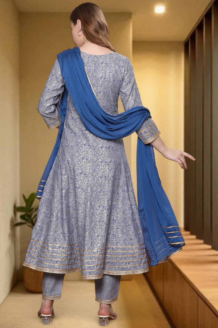 Festive Anarkali Kurta Set – Elegant Design with Dupatta