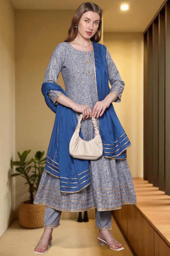 Festive Anarkali Kurta Set – Elegant Design with Dupatta