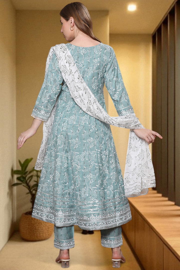 Festive Anarkali Kurta Set – Elegant Design with Dupatta
