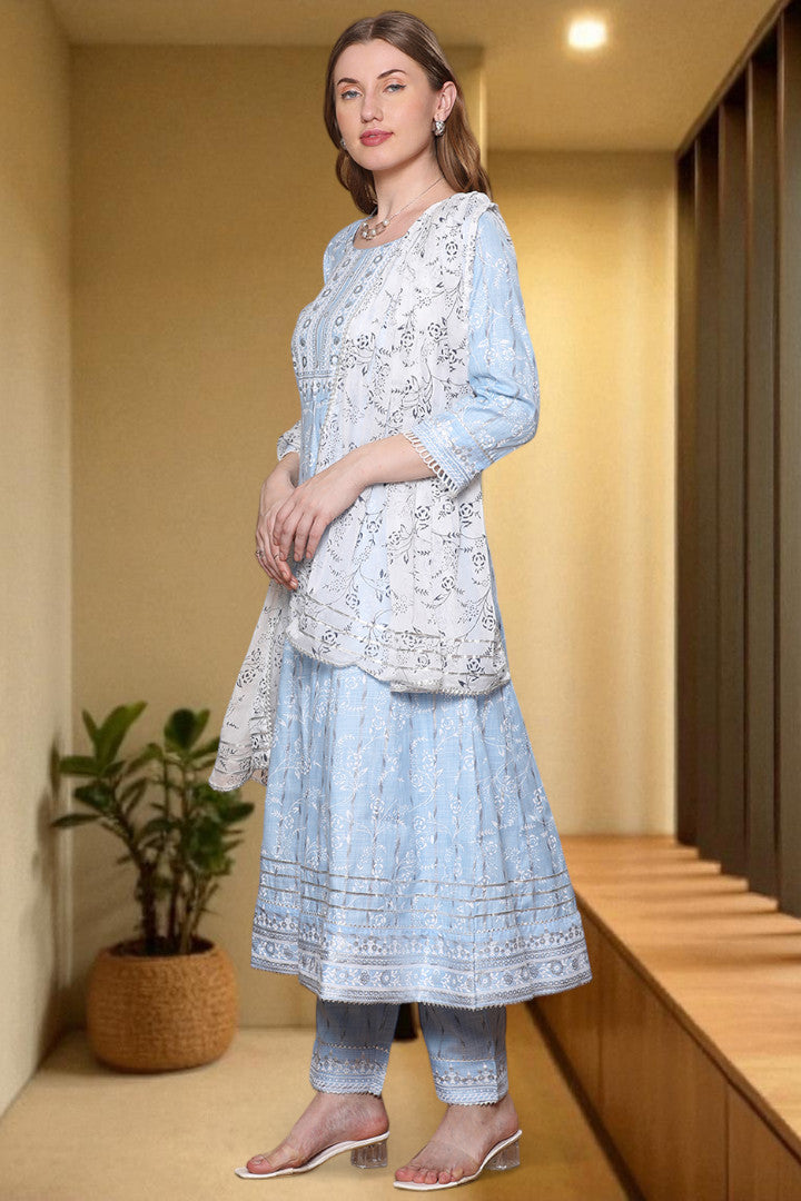 Festive Anarkali Kurta Set – Elegant Design with Dupatta