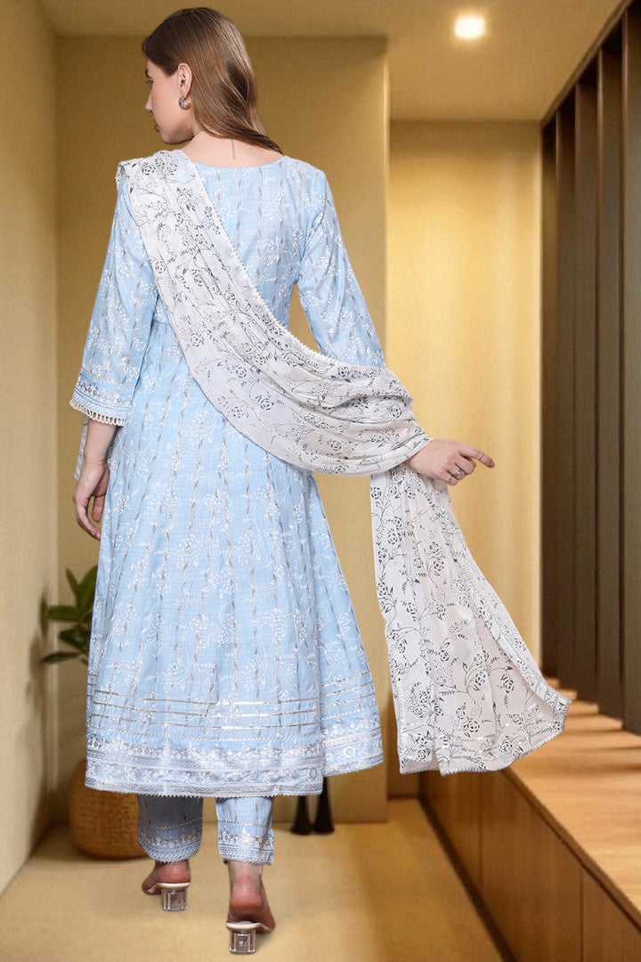 Festive Anarkali Kurta Set – Elegant Design with Dupatta