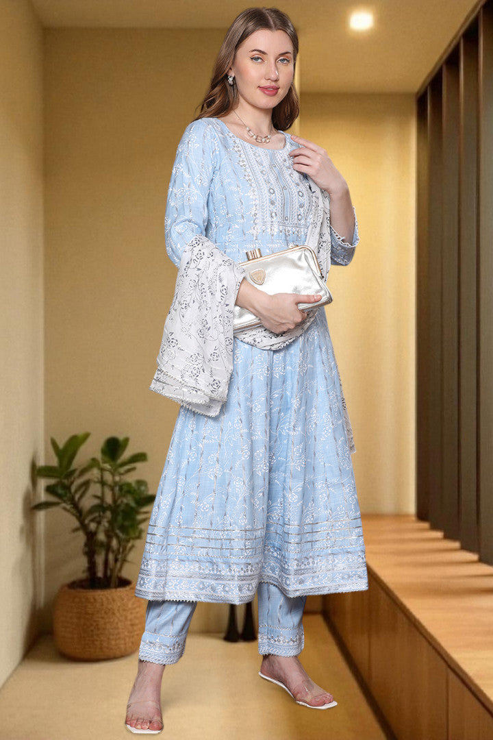 Festive Anarkali Kurta Set – Elegant Design with Dupatta