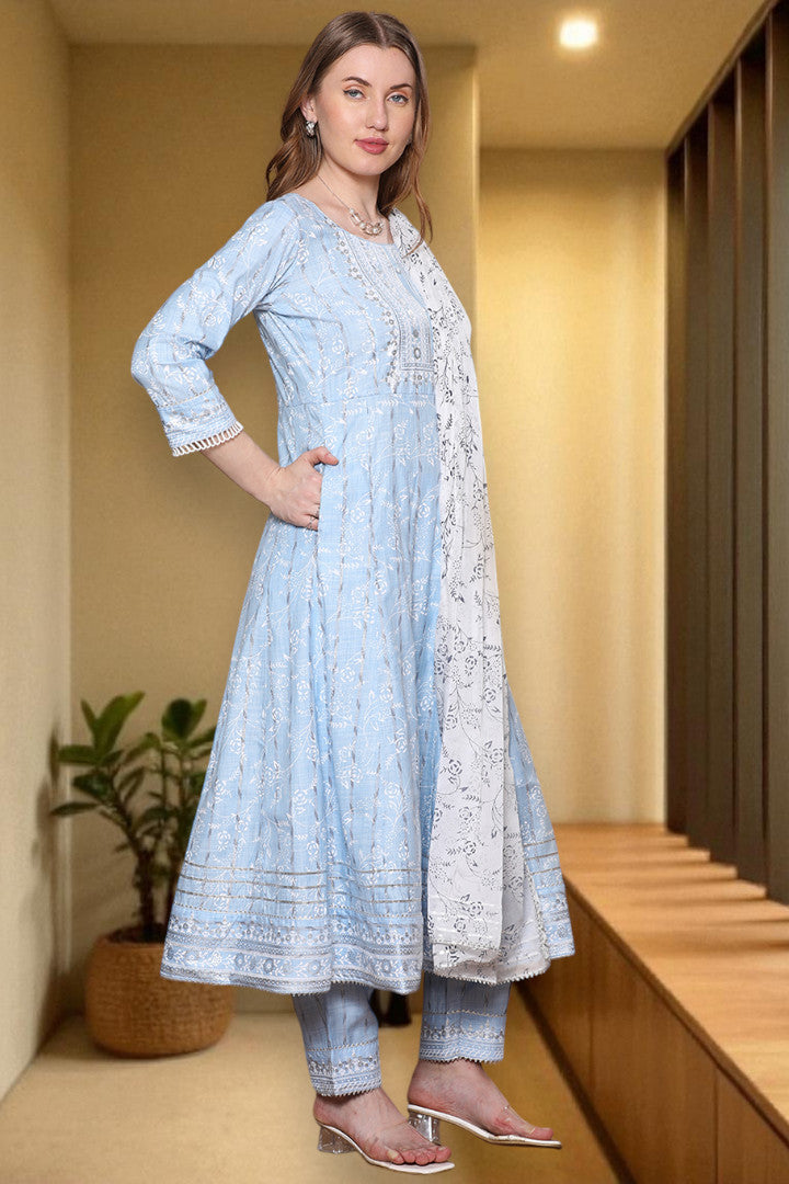 Festive Anarkali Kurta Set – Elegant Design with Dupatta