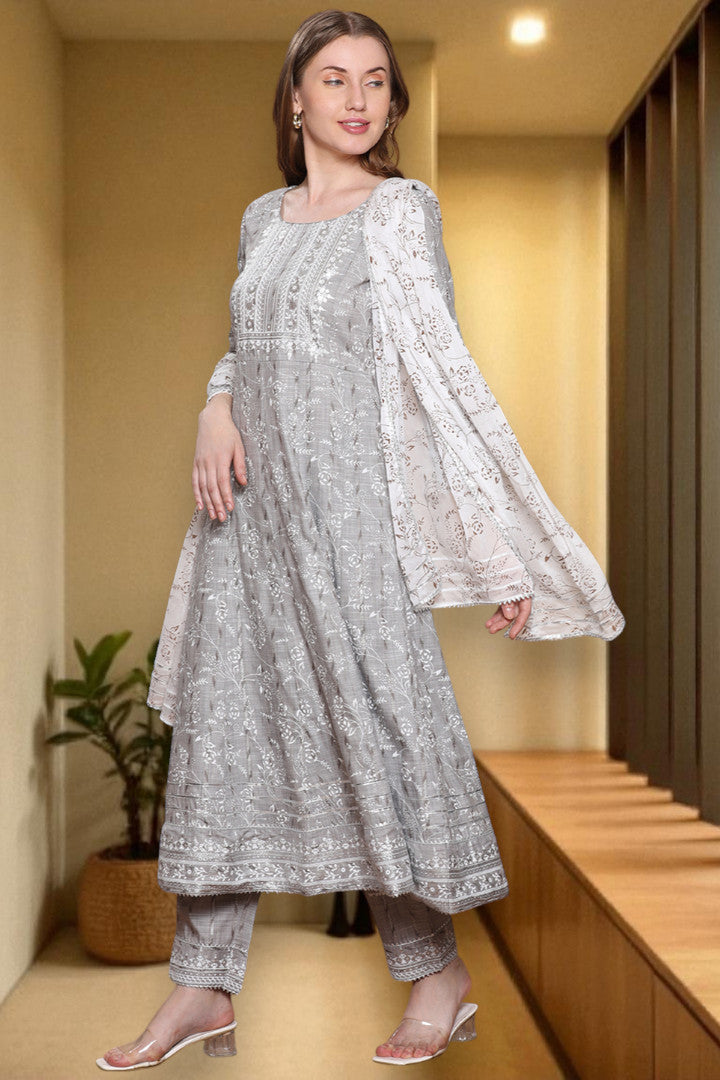 Festive Anarkali Kurta Set – Elegant Design with Dupatta