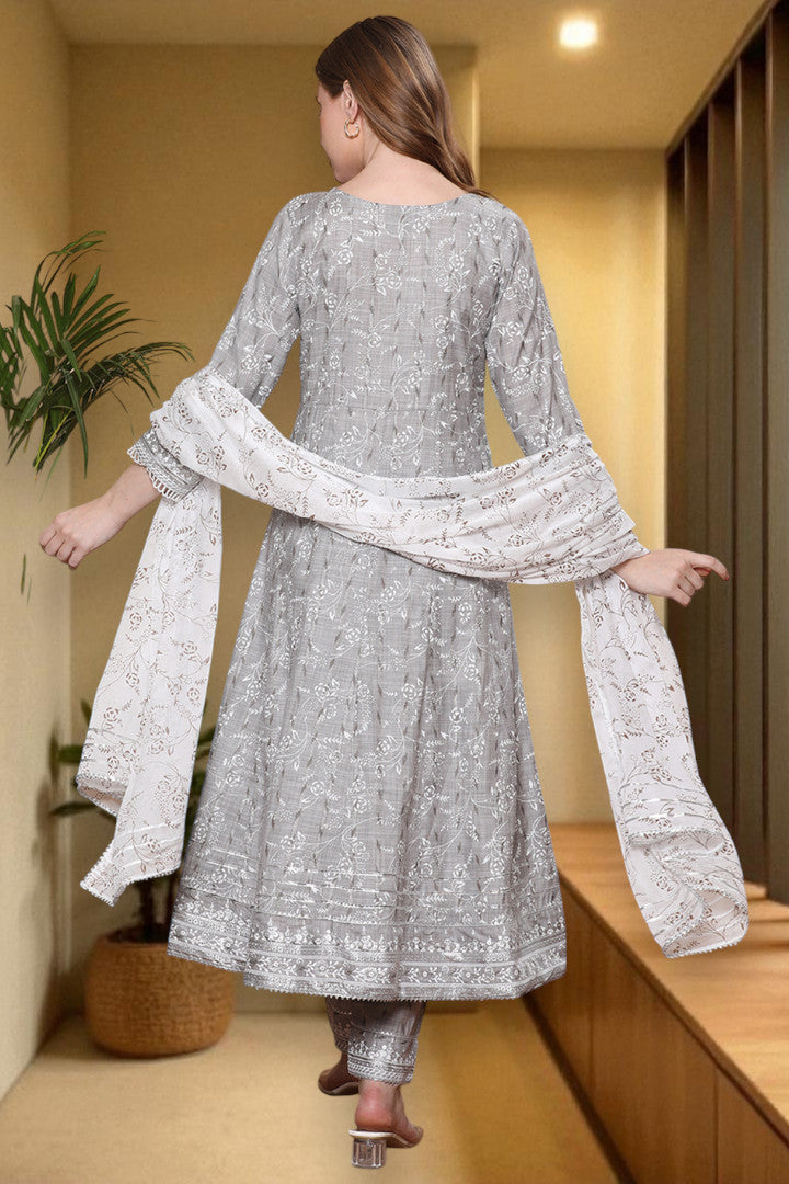 Festive Anarkali Kurta Set – Elegant Design with Dupatta