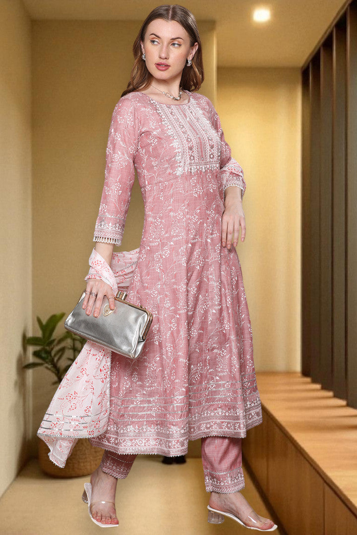 Festive Anarkali Kurta Set – Elegant Design with Dupatta