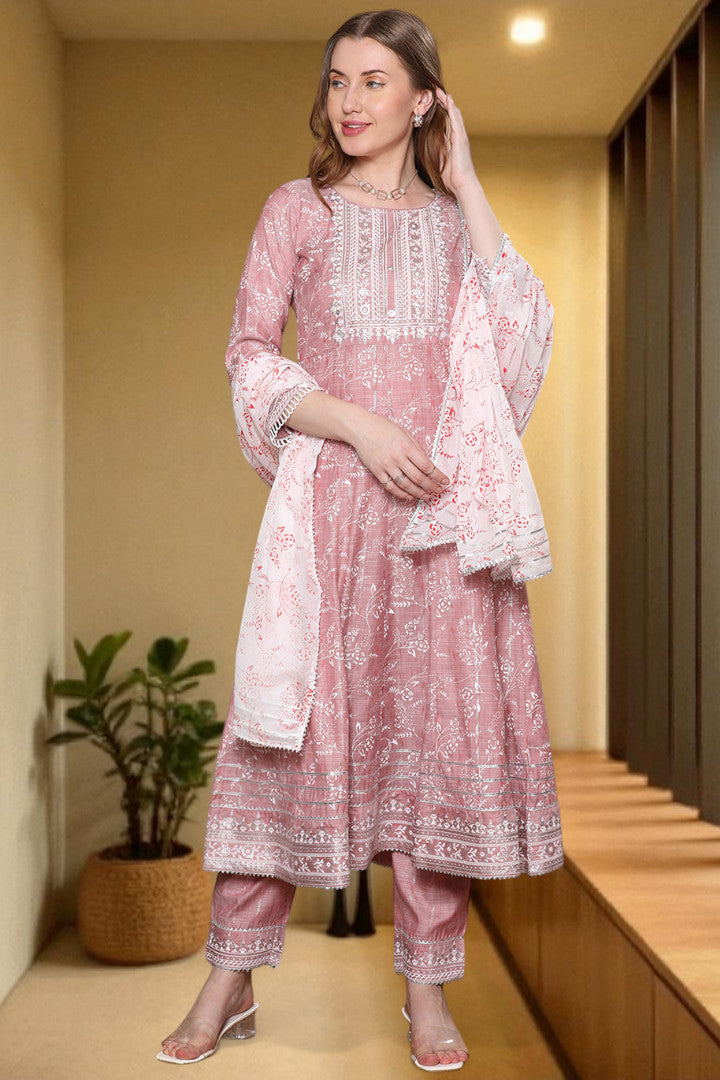 Festive Anarkali Kurta Set – Elegant Design with Dupatta