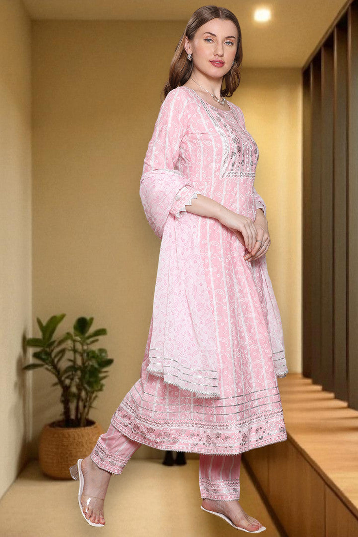 Festive Anarkali Kurta Set – Elegant Design with Dupatta