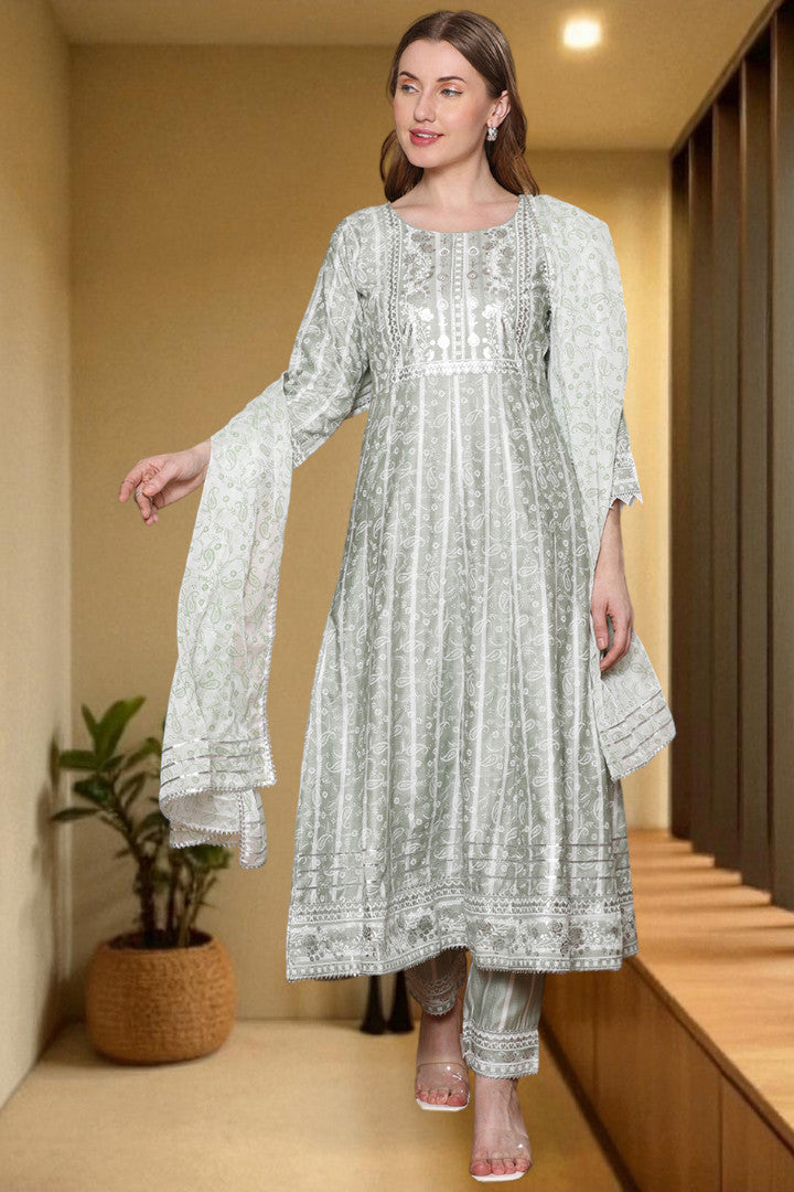 Festive Anarkali Kurta Set – Elegant Design with Dupatta