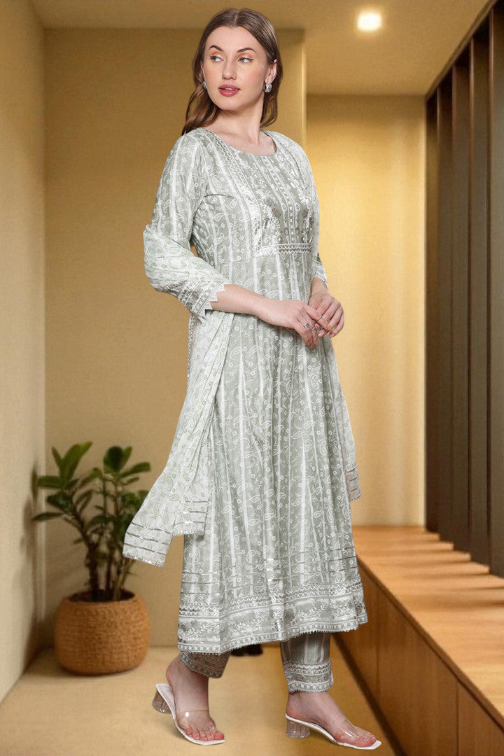 Festive Anarkali Kurta Set – Elegant Design with Dupatta