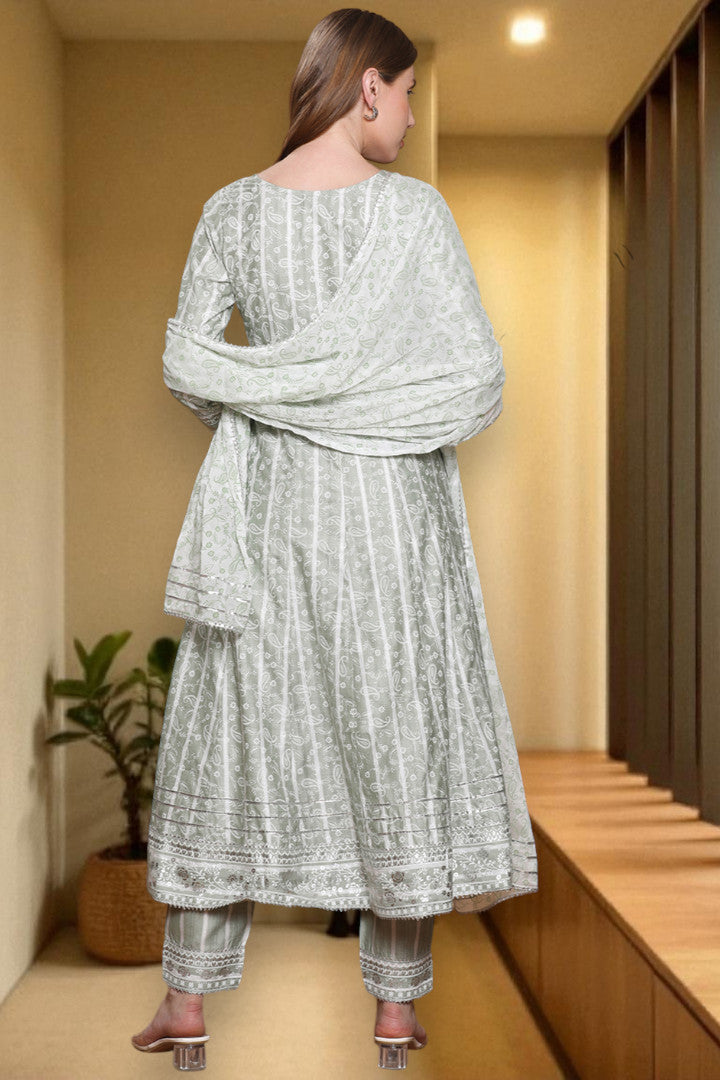 Festive Anarkali Kurta Set – Elegant Design with Dupatta