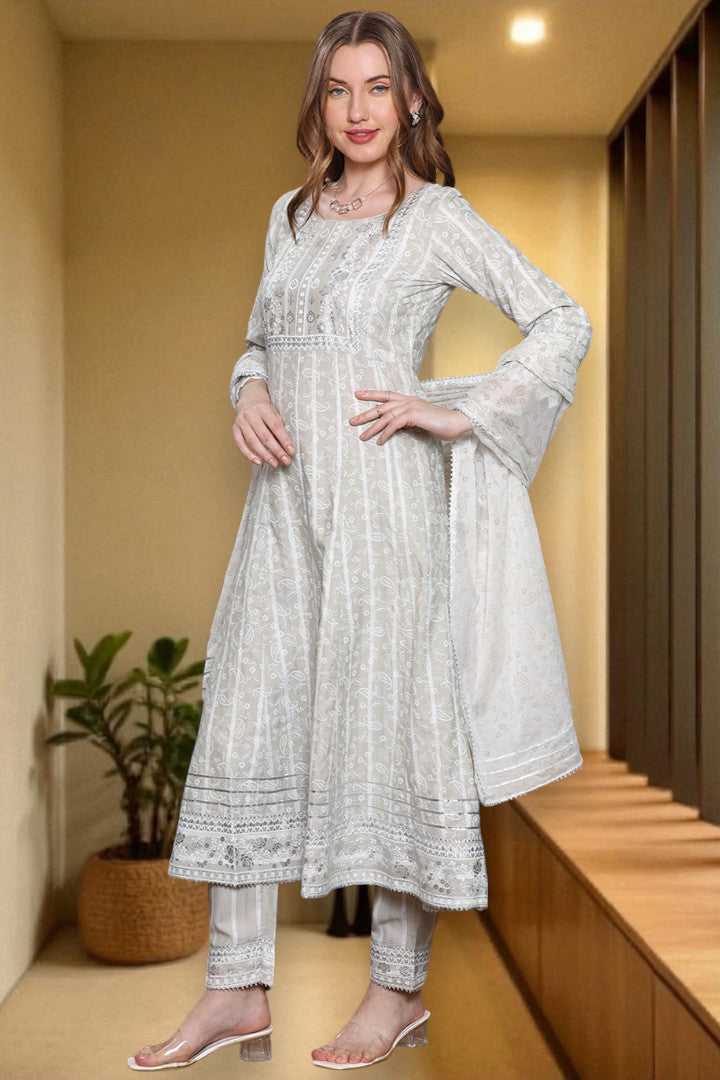 Festive Anarkali Kurta Set – Elegant Design with Dupatta