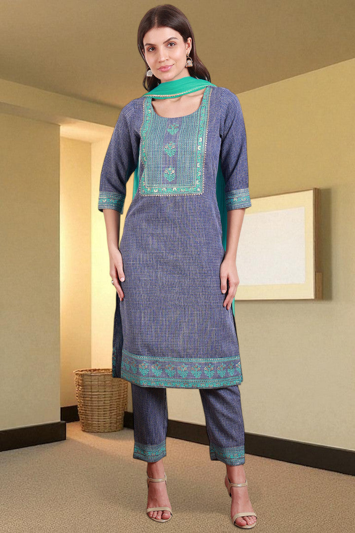Casual Ethnic Straight Kurta Set With Dupatta