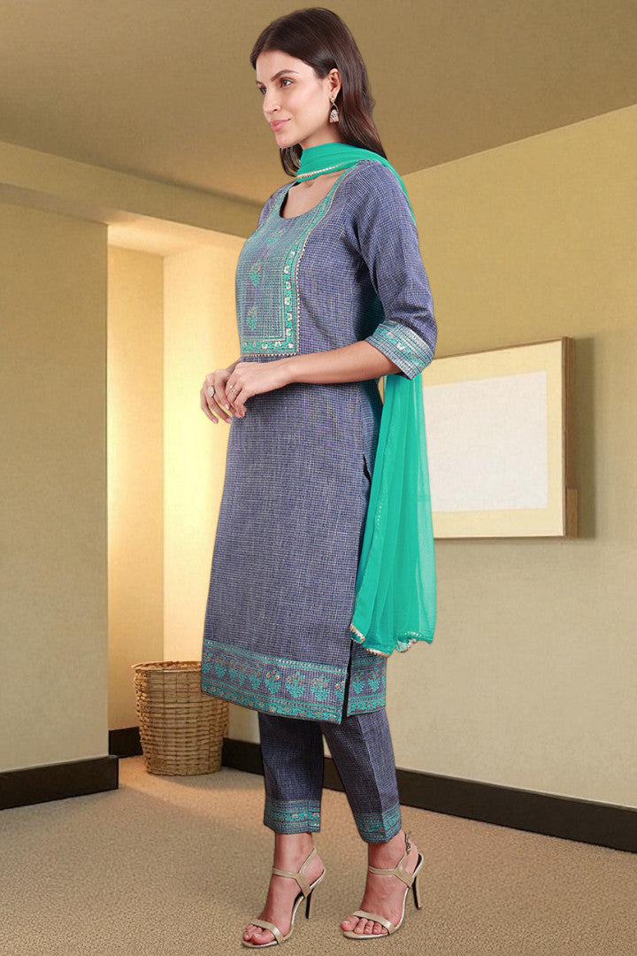 Casual Ethnic Straight Kurta Set With Dupatta