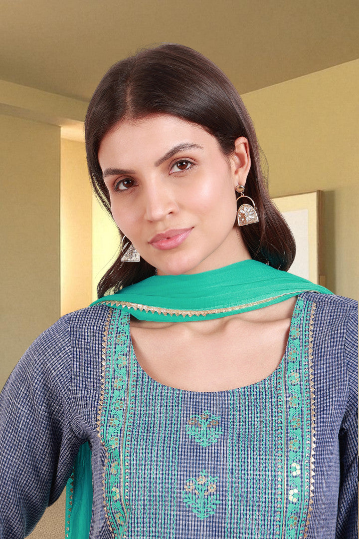 Casual Ethnic Straight Kurta Set With Dupatta