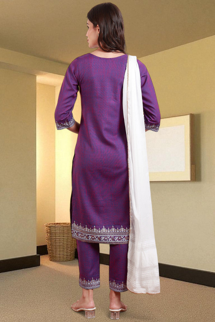 Casual Ethnic Straight Kurta Set With Dupatta