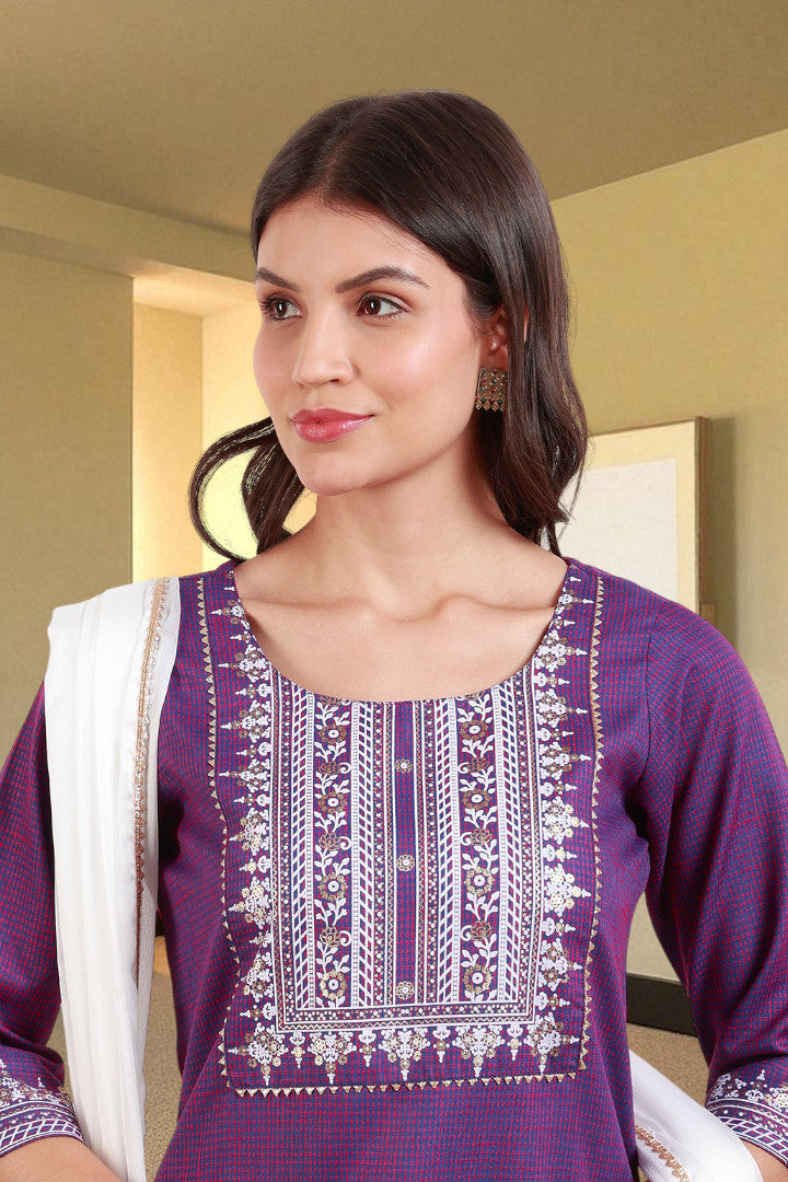 Casual Ethnic Straight Kurta Set With Dupatta