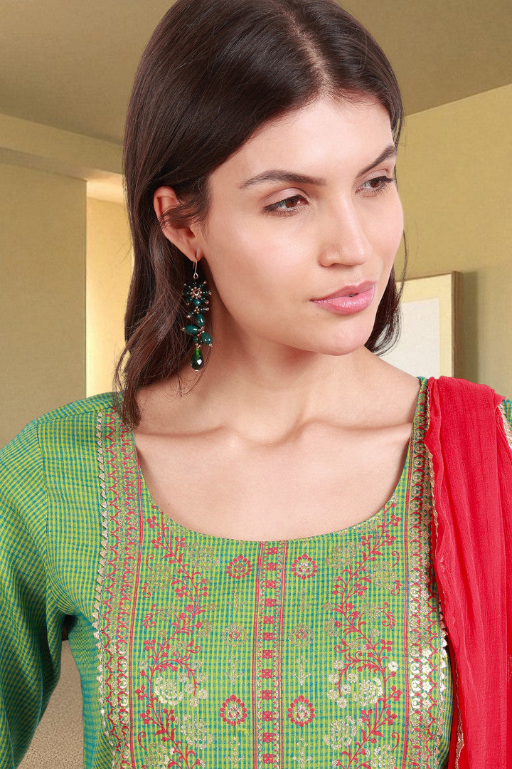 Casual Ethnic Straight Kurta Set With Dupatta