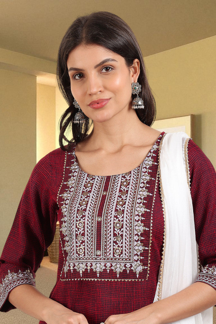 Casual Ethnic Straight Kurta Set With Dupatta