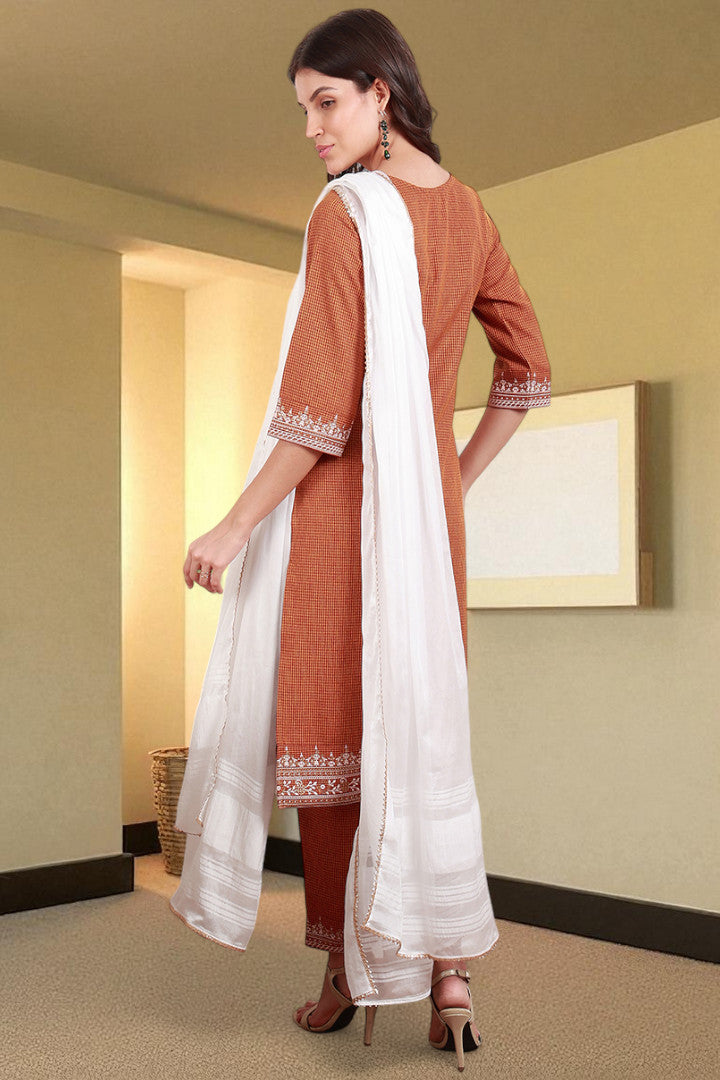 Casual Ethnic Straight Kurta Set With Dupatta