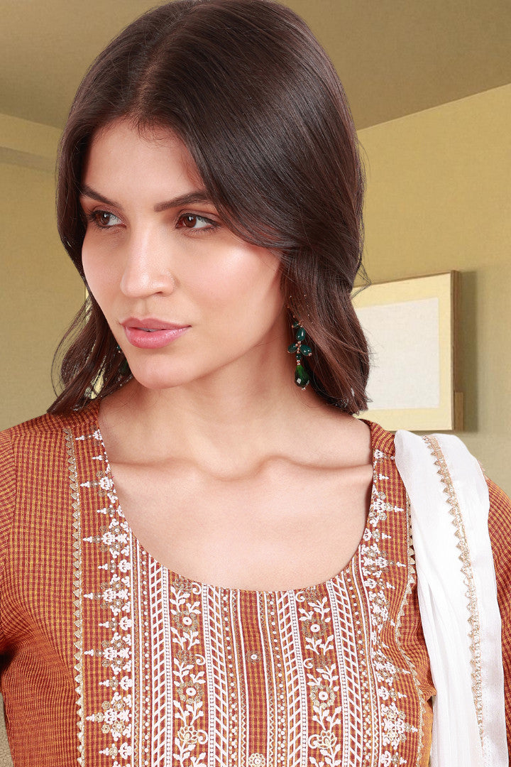 Casual Ethnic Straight Kurta Set With Dupatta