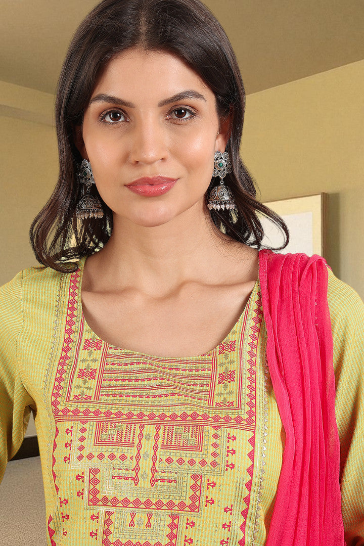 Casual Ethnic Straight Kurta Set With Dupatta