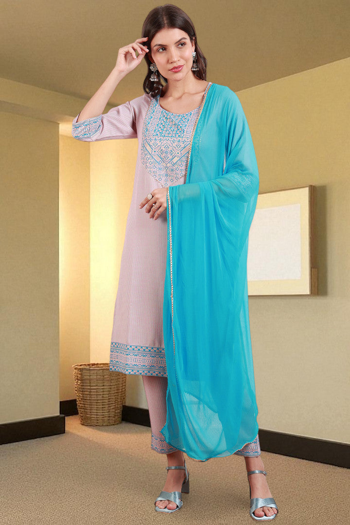 Casual Ethnic Straight Kurta Set With Dupatta