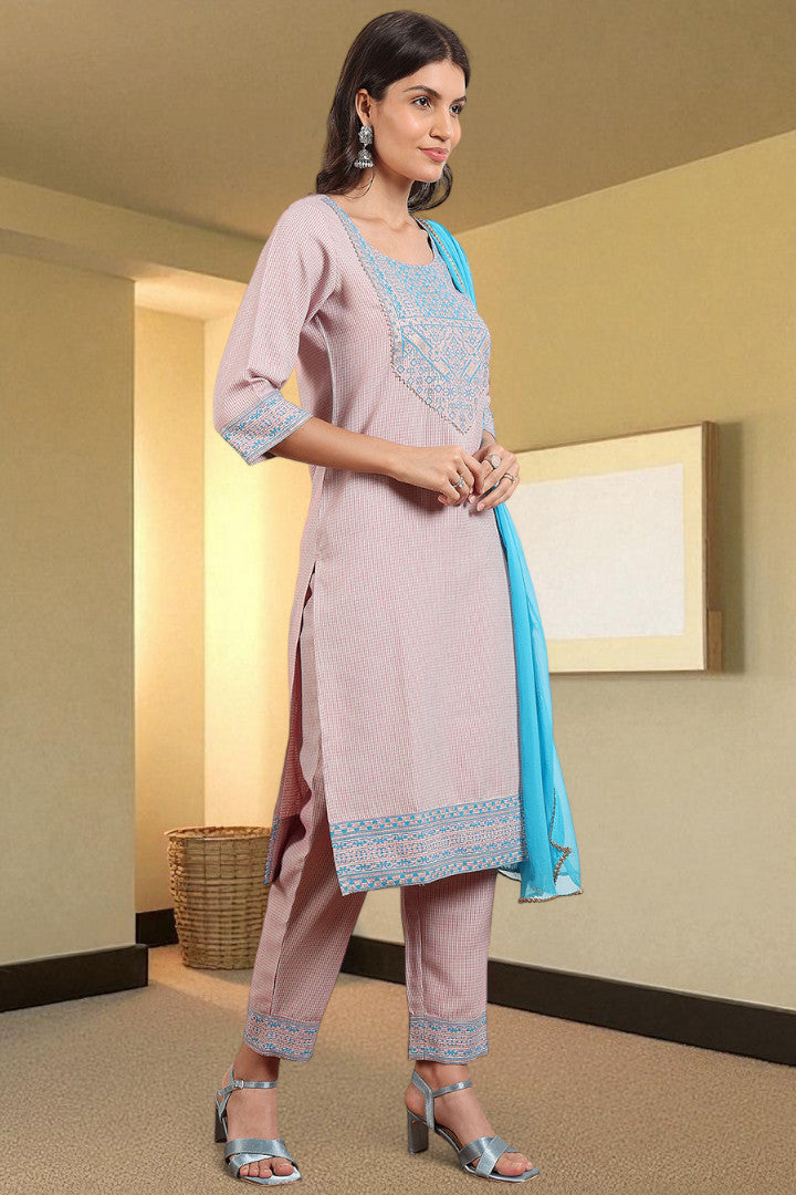 Casual Ethnic Straight Kurta Set With Dupatta