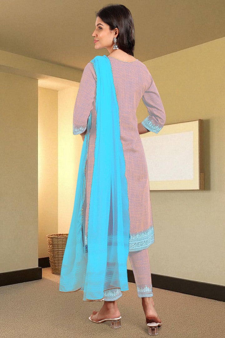 Casual Ethnic Straight Kurta Set With Dupatta