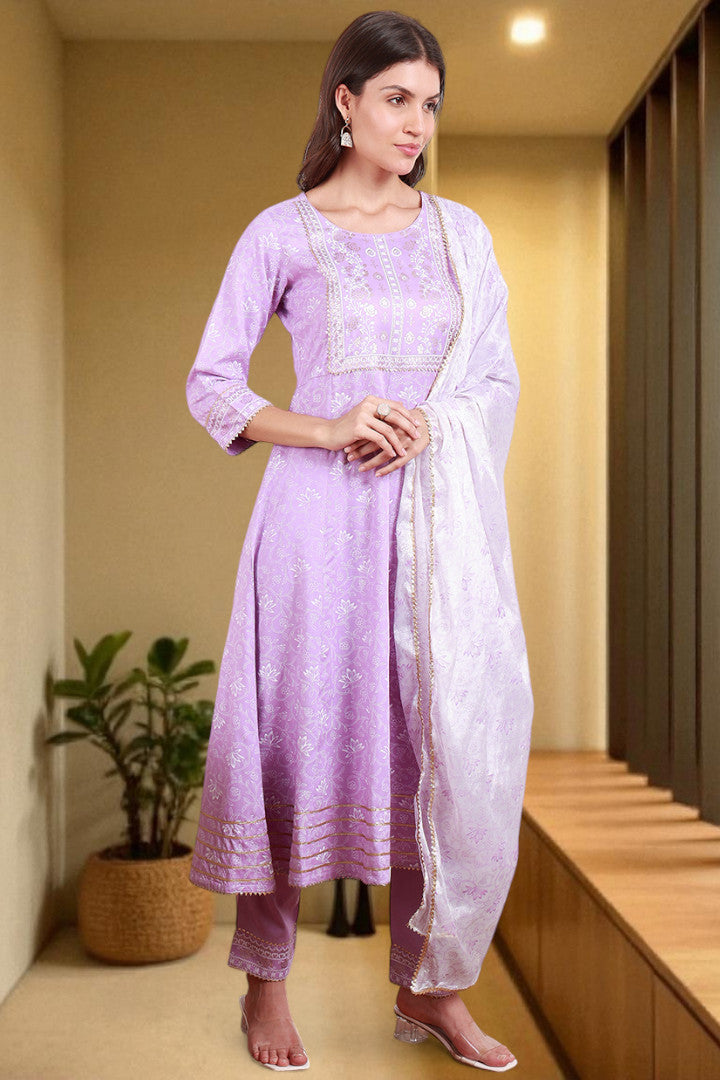 Festive Anarkali Kurta Set – Elegant Design with Dupatta