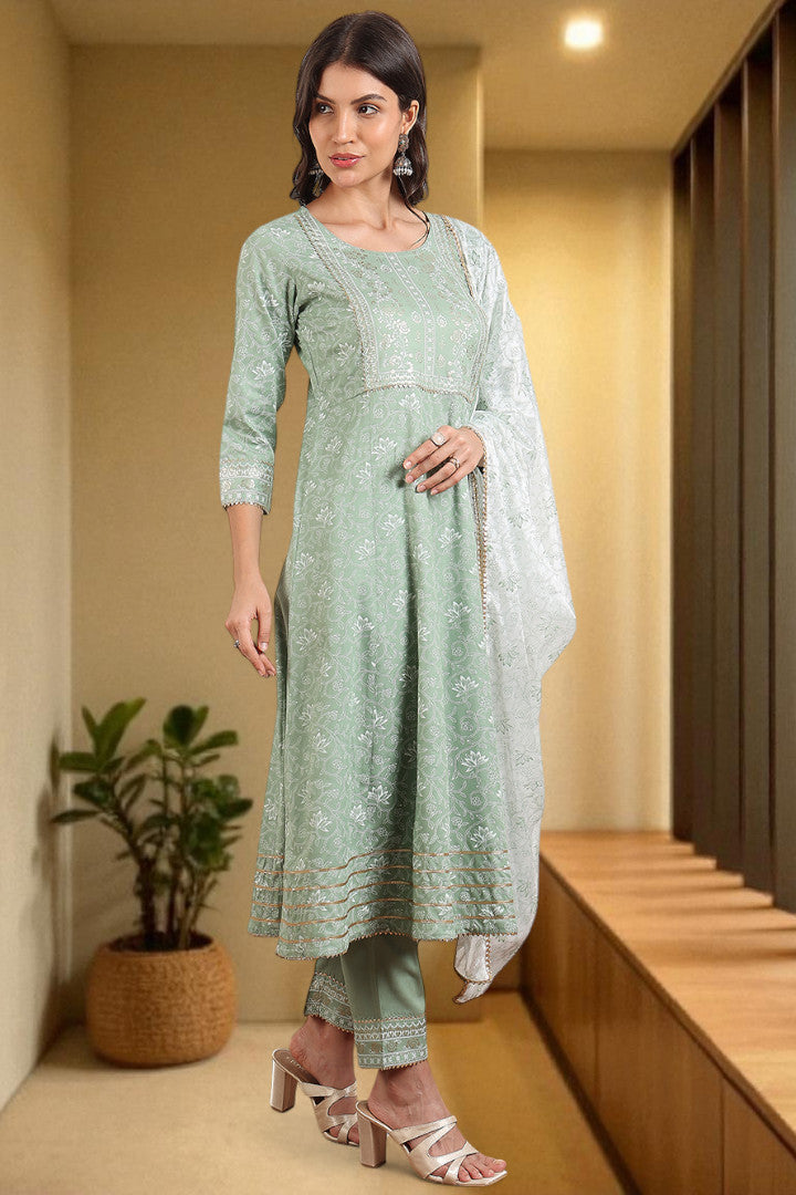 Festive Anarkali Kurta Set – Elegant Design with Dupatta