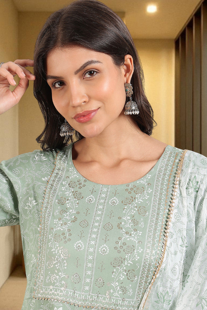Festive Anarkali Kurta Set – Elegant Design with Dupatta