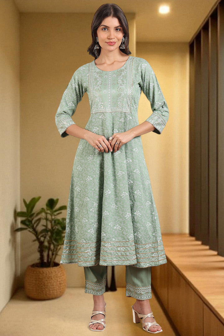 Festive Anarkali Kurta Set – Elegant Design with Dupatta