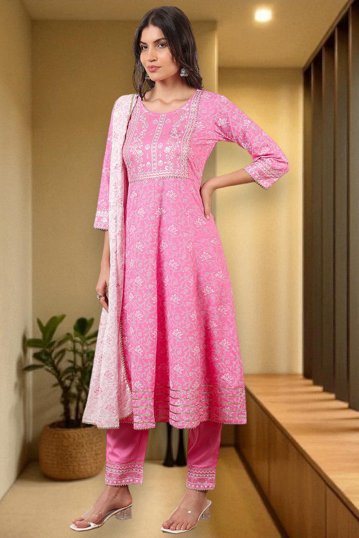 Festive Anarkali Kurta Set – Elegant Design with Dupatta