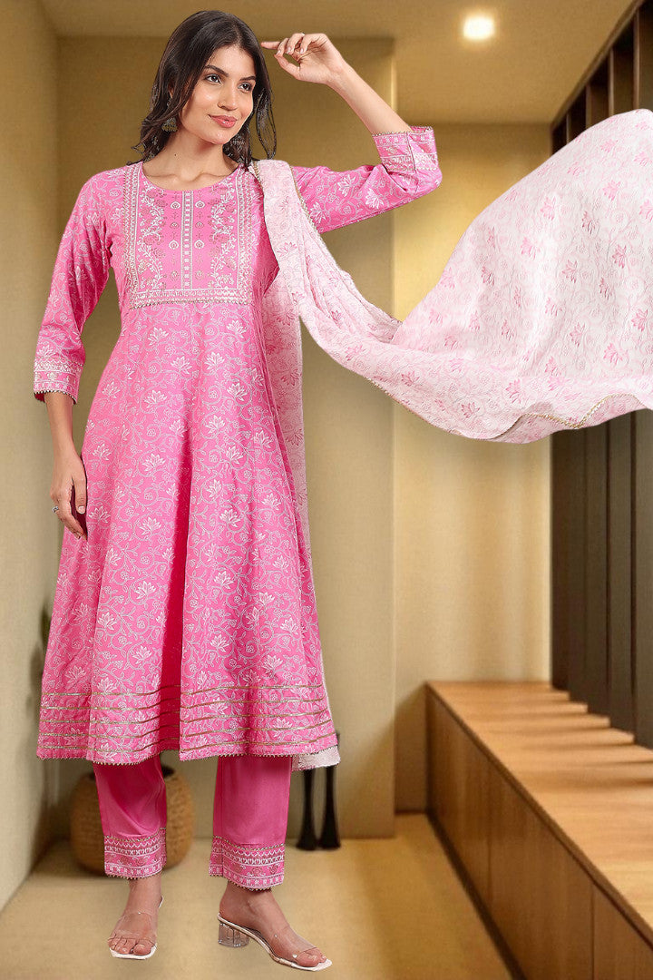 Festive Anarkali Kurta Set – Elegant Design with Dupatta
